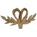 Brockwell's 5"(W) x 2-7/8"(H) x 3/8"(Relief) - Ornate Applique - Ribbon & Leaf Design - [Compo Material]- - ColumnsDirect.com