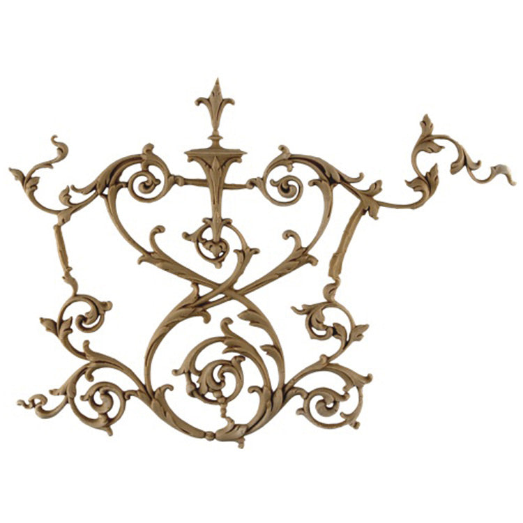 Brockwell's 8-1/2"(W) x 7-1/4"(H) x 3/16"(Relief) - Ornate Applique - Italian Vine Design - [Compo Material]- - ColumnsDirect.com