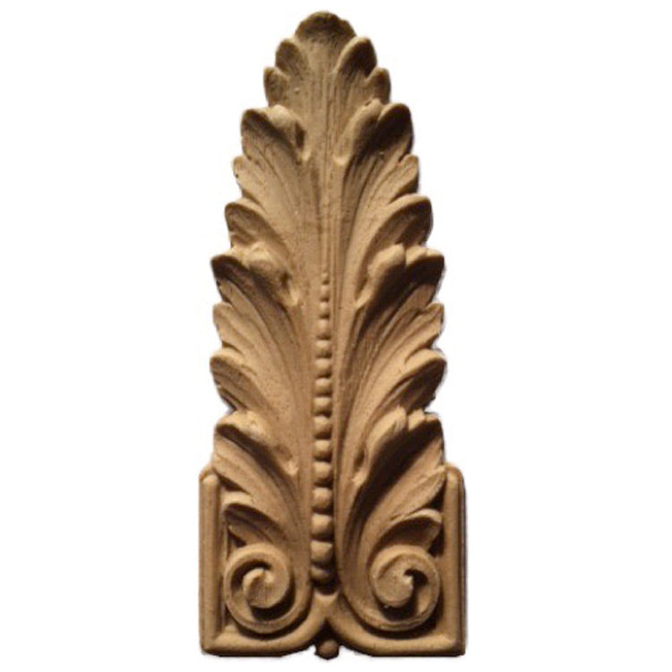 Brockwell's 1-3/4"(W) x 3-3/4"(H) - Leaf Ornament - Stain-Grade - [Compo Material]- - ColumnsDirect.com