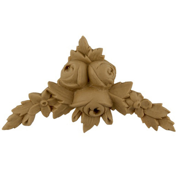 Brockwell's 4-1/2"(W) x 2-1/2"(H) - Floral Ornament - Stain-Grade - [Compo Material]- - ColumnsDirect.com