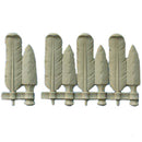 Brockwell's 7-7/8"(W) x 4-3/8"(H) x 3/8"(Relief) - Ornate Applique - Indian Feather Design - [Compo Material]- - ColumnsDirect.com