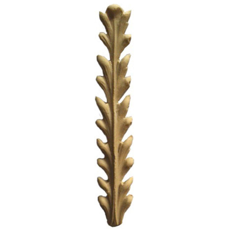 Brockwell's 7/8"(W) x 5-1/2"(H) - Vertical Leaf Ornament - Stain-Grade - [Compo Material]- - ColumnsDirect.com