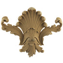 Brockwell's 8-5/8"(W) x 7-3/4"(H) x 3/4"(Relief) - Ornate Applique - Rococo Style Leaf & Shell - [Compo Material]- - ColumnsDirect.com