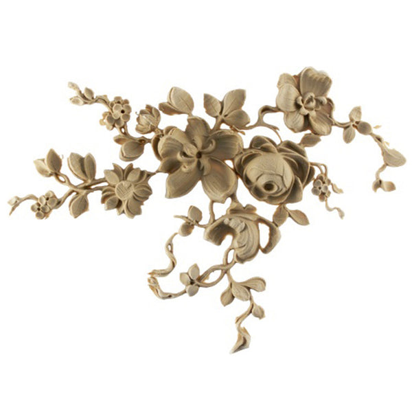 Brockwell's 8-1/4"(W) x 6-3/4"(H) x 3/4"(Relief) - Ornate Applique - Louis XV Floral Design - [Compo Material]- - ColumnsDirect.com
