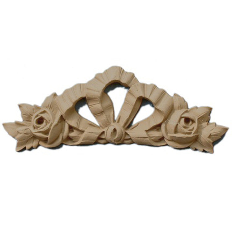 Brockwell's 4-1/2"(W) x 3"(H) - Ribbon w/ Rose Accents - Stain-Grade - [Compo Material]- - ColumnsDirect.com