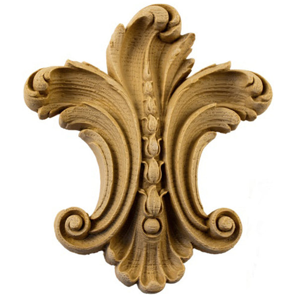 Brockwell's 5-3/8"(W) x 6-1/4"(H) x 1"(Relief) - Ornate Applique - Rococo Leaf Shell Design - [Compo Material]- - ColumnsDirect.com