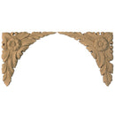 Brockwell's 5"(W) x 4-7/8"(H) x 1/4"(Relief) - Ornate Applique - Spandrel Leaf Corner (EACH) - [Compo Material]- - ColumnsDirect.com