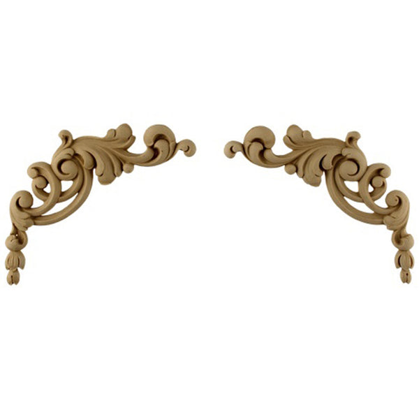 Brockwell's 4-1/2"(W) x 4-1/2"(H) x 1/4"(Relief) - Ornate Applique - Renaissance Scrolls (PAIR) - [Compo Material]- - ColumnsDirect.com