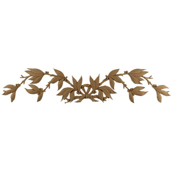 Brockwell's 23-1/2"(W) x 5-1/4"(H) x 1/4"(Relief) - Ornate Applique - French Leaf & Berry Branches - [Compo Material]- - ColumnsDirect.com