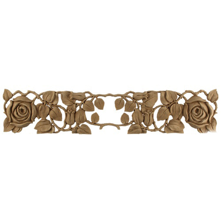 Brockwell's 19-1/2"(W) x 4"(H) x 3/8"(Relief) - Ornate Applique - French Rose Vine Design - [Compo Material]- - ColumnsDirect.com