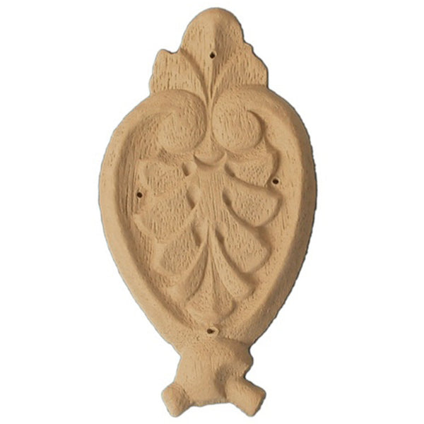 Brockwell's 2"(W) x 3-1/2"(H) x 1/4"(Relief) - Ornate Applique - Shell & Leaf Design - [Compo Material]- - ColumnsDirect.com