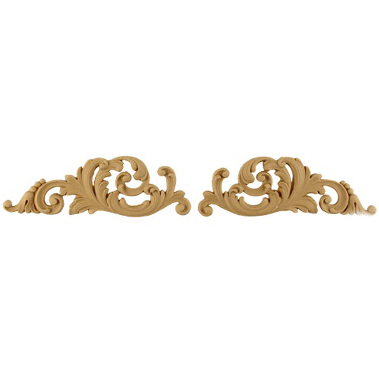 Brockwell's 6"(W) x 2"(H) - Interior Stainable Accent - Leafy Scrolls Design - (PAIR) - [Compo Material]- - ColumnsDirect.com