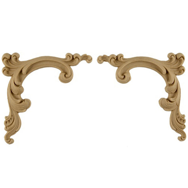 Brockwell's 4"(W) x 4"(H) - Interior Stainable Accent - Acanthus Scrolls Design - (PAIR) - [Compo Material]- - ColumnsDirect.com