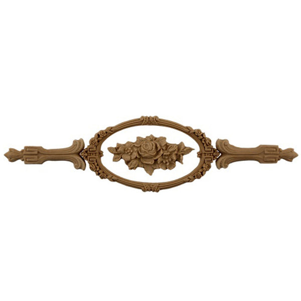 Brockwell's 11-1/2"(W) x 3"(H) - Interior Applique - Ornate Specialty Leaf Accent - [Compo Material]- - ColumnsDirect.com