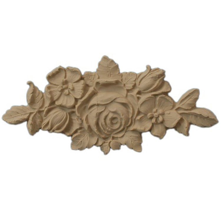 Brockwell's 3-1/2"(W) x 1-3/4"(H) - Interior Applique - Rose Accent - [Compo Material]- - ColumnsDirect.com