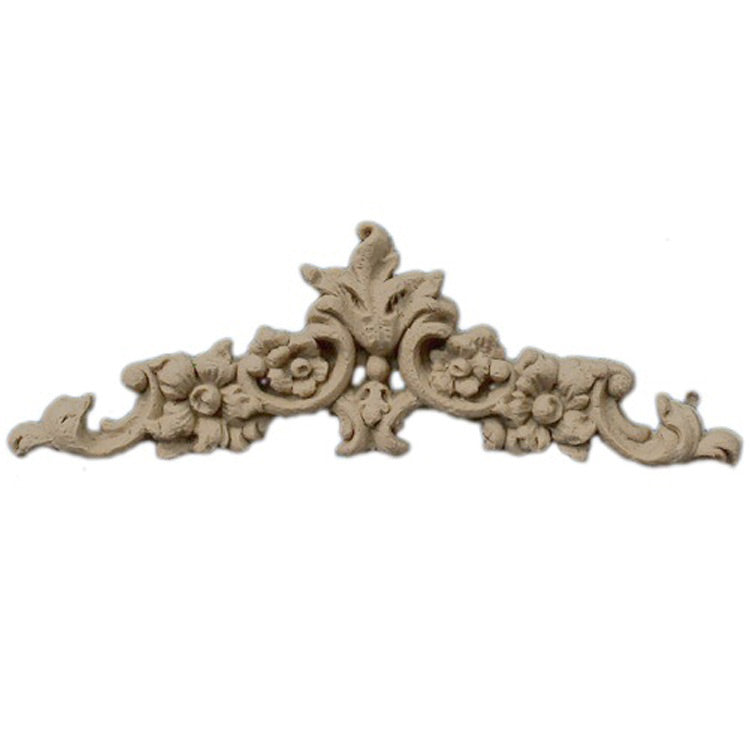 Brockwell's 4-1/4"(W) x 1-3/8"(H) - Interior Applique - Floral Scroll Accent - [Compo Material]- - ColumnsDirect.com