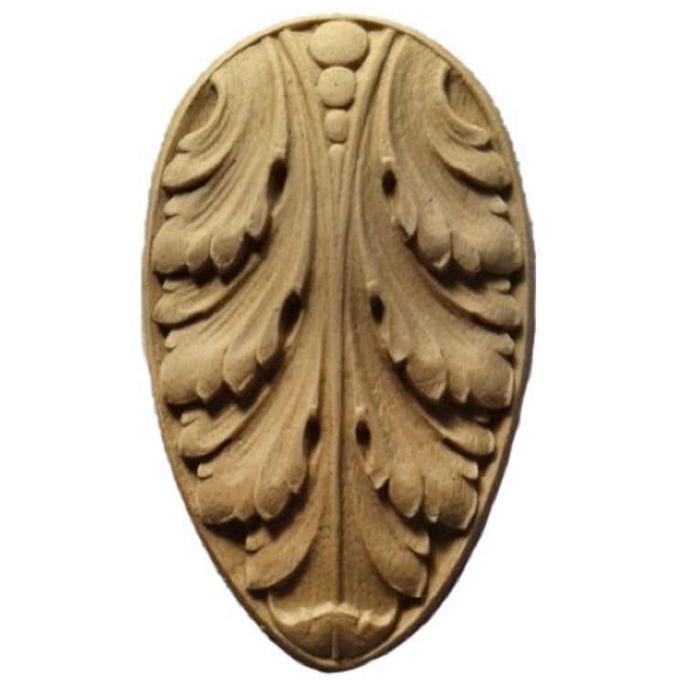 Brockwell's 1-3/4"(W) x 3"(H) - Interior Applique - Decorative Leaf Rosette - [Compo Material]- - ColumnsDirect.com