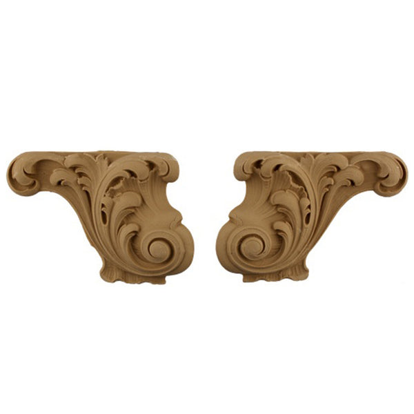 Brockwell's 7"(W) x 4-1/2"(H) - Interior Applique - Acanthus Furniture Foot - (PAIR) - [Compo Material]- - ColumnsDirect.com