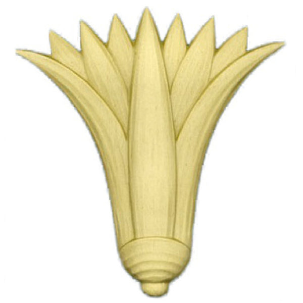Brockwell's 3-1/2"(W) x 3-5/8"(H) x 3/8"(Relief) - Interior Applique - Egyptian Leaf - [Compo Material]- - ColumnsDirect.com