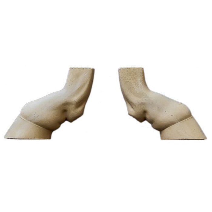 2-1/2"(W) x 4"(H) x 1"(Relief) - Goat Hoof Design (PAIR) - [Compo Material] - Brockwell Incorporated