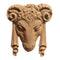 3"(W) x 3-3/8"(H) x 1/4"(Relief) - Ram's Head Design - [Compo Material] - Brockwell Incorporated