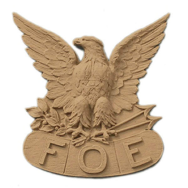 3-3/4"(W) x 3-7/8"(H) x 3/8"(Relief) - F.O.E. Emblem Eagle Design - [Compo Material] - Brockwell Incorporated