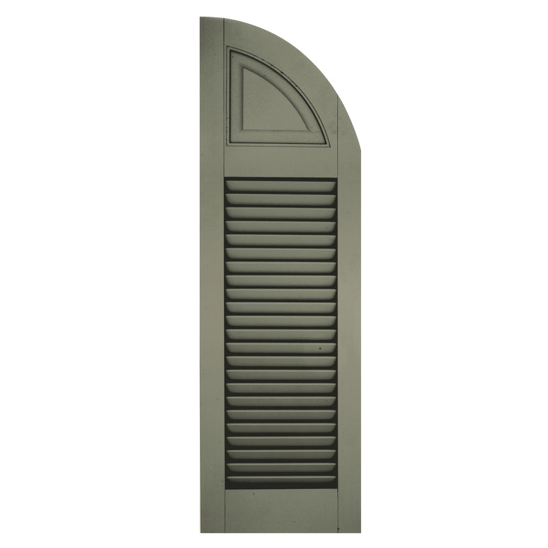 Exterior Window Shutters Solid Panel Arch Top Louver / Panel Combination Shutters - [Architectural Collection] - Brockwell Incorporated - ColumnsDirect.com