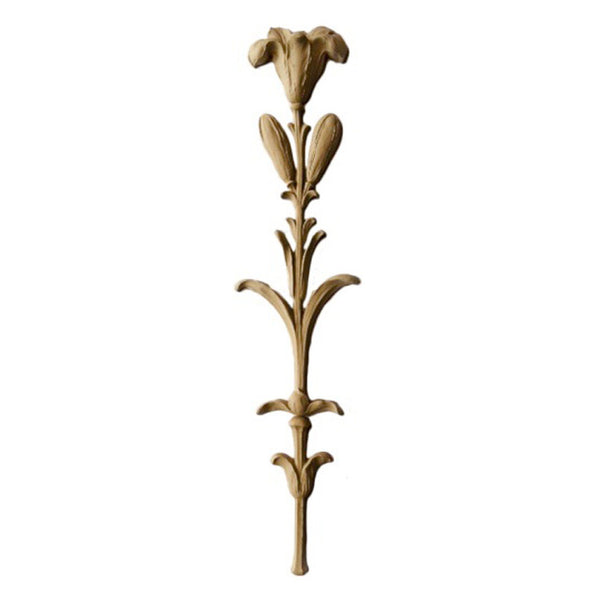 5-1/4"(W) x 23-1/4"(H) x 5/8"(Relief) - Modern Floral Applique - [Compo Material] - Brockwell Incorporated