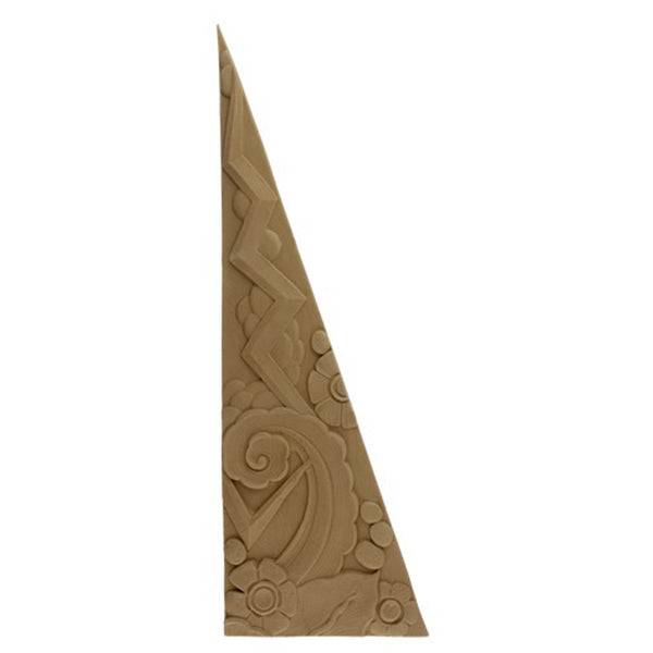 6"(W) x 18"(H) x 5/16"(Relief) - Art Deco Triangle Applique (Left) - [Compo Material] - Brockwell Incorporated
