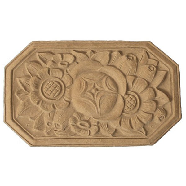 5-1/4"(W) x 3-1/4"(H) x 1/4"(Relief) - Art Nouveau Rosette - [Compo Material] - Brockwell Incorporated
