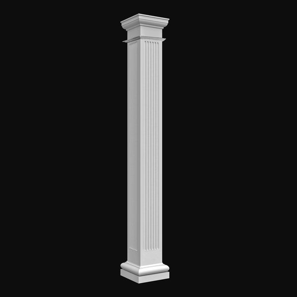 Fiberglass Column Design #BR-105SQ Fluted, Non-Tapered, Square Design from Brockwell Incorporated