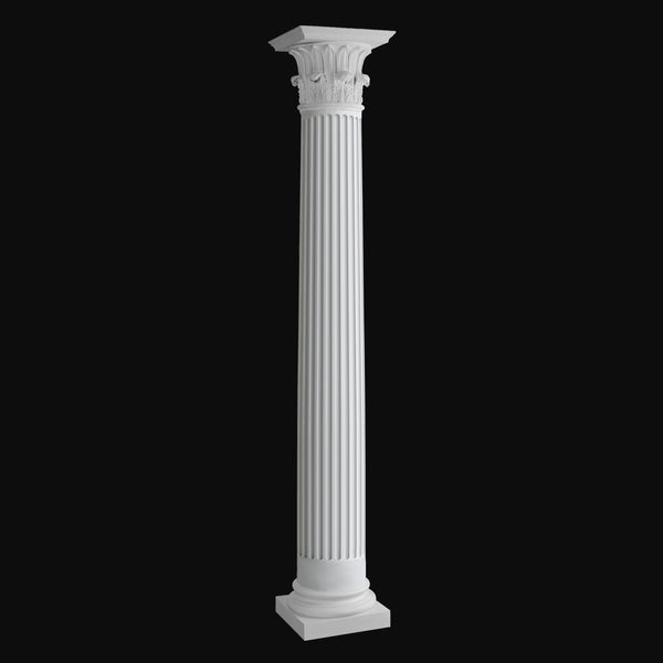 Column Design #BR-151 - Fluted, Round, Tapered Greek Corinthian "Tower of the Winds" Fiberglass Column from Brockwell Incorporated
