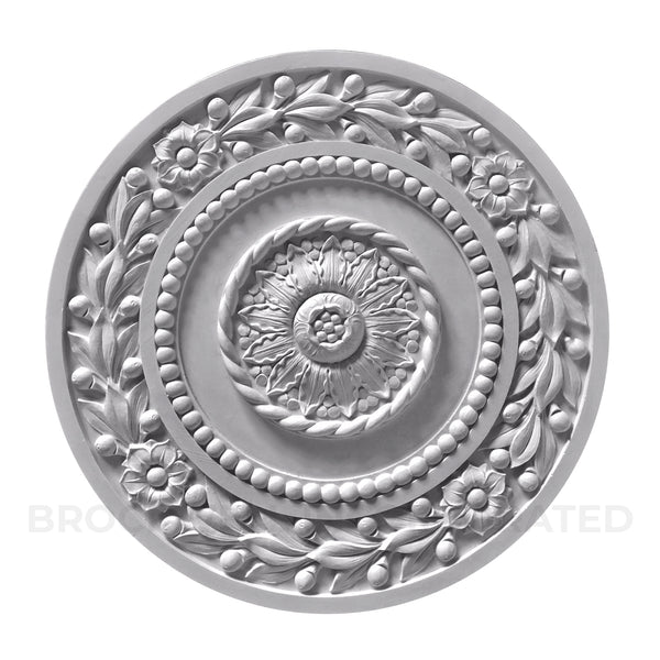 18" Diameter plaster empire ceiling medallion design from Brockwell Incorporated
