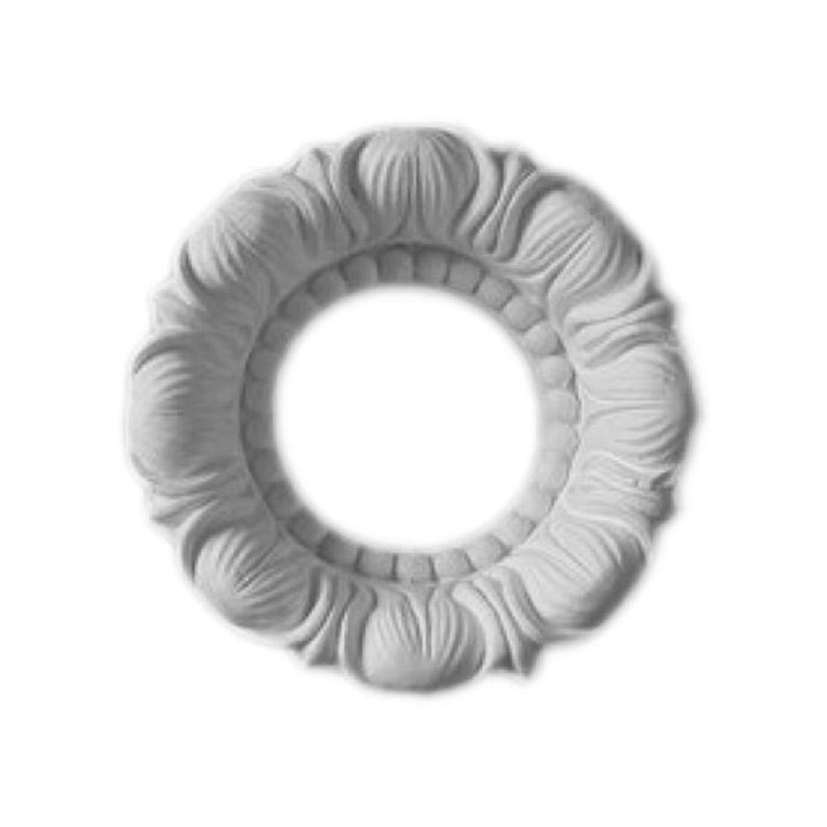 7" (Diam.) x 2" (Relief) - Hole: 4" - Roman Style Floral Ring Accent - [Plaster Material] - Brockwell Incorporated 