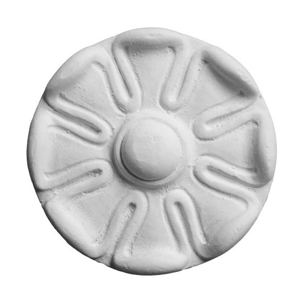 2-1/8" (Diam.) x 1/2" (Relief) - Classic Floral Circle Rosette - [Plaster Material] - Brockwell Incorporated 