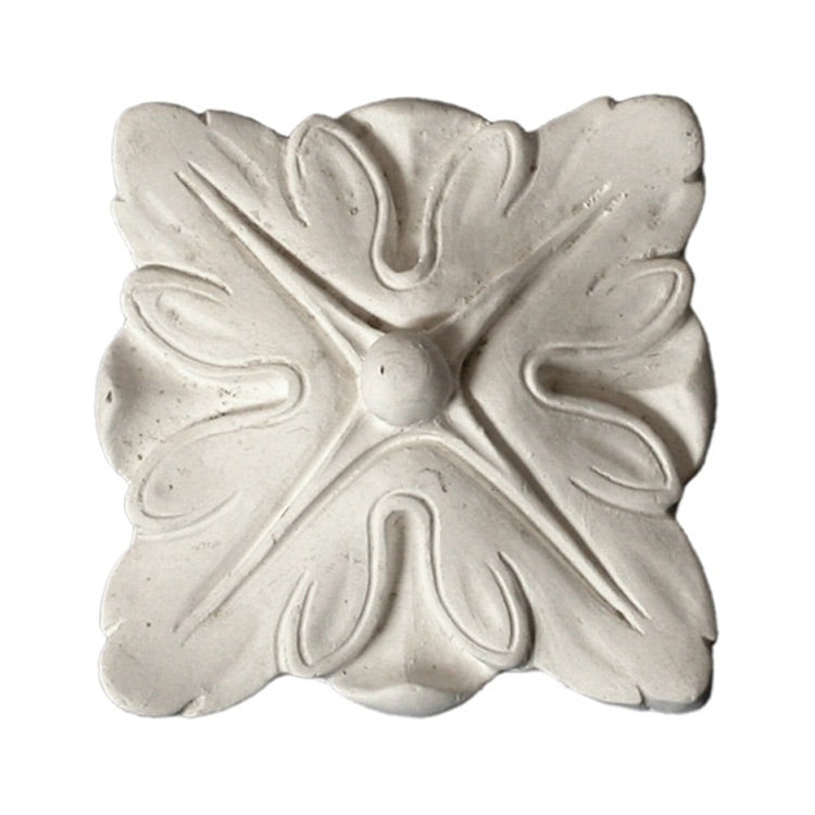 2-7/8" (W) x 2-7/8" (H) x 1/2" (Relief) - Classic Square Medallion - [Plaster Material] - Brockwell Incorporated 