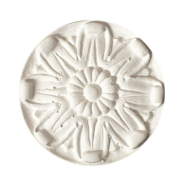 2-3/4" (Diam.) x 1/2" (Relief) - Classic Floral Rosette - [Plaster Material] - Brockwell Incorporated 