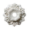 9" (Diam.) x 2-1/4" (Relief) - Hole: 1-3/4" - Floral Bulb Ring - [Plaster Material] - Brockwell Incorporated 
