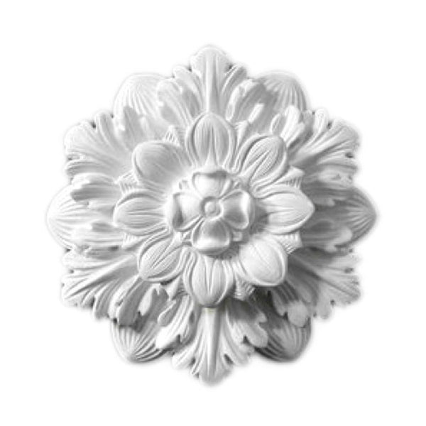 9" (Diam.) x 2-1/4" (Relief) - Floral Bulb Ring - [Plaster Material] - Brockwell Incorporated 