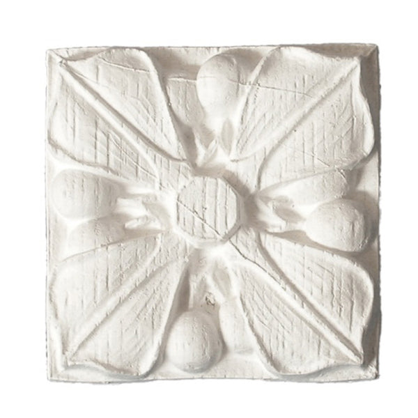  Small Square Gothic Flower Rosette - [Plaster Material] - Brockwell Incorporated 