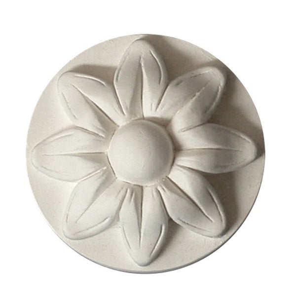 2" (Diam.) x 7/8" (Relief) - Classic Style Floral Circle Rosette - [Plaster Material] - Brockwell Incorporated 