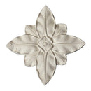 3-3/8" (W) x 3-3/8" (H) x 3/8" (Relief) - Classic Square Flower Rosette - [Plaster Material] - Brockwell Incorporated 