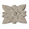 4-1/2" (W) x 3-1/2" (H) x 3/8" (Relief) - Classic Flower Square Rosette - [Plaster Material] - Brockwell Incorporated 