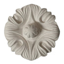 3-3/4" (Diam.) x 2" (Relief) - Roman Style Floral Rosette - [Plaster Material] - Brockwell Incorporated 