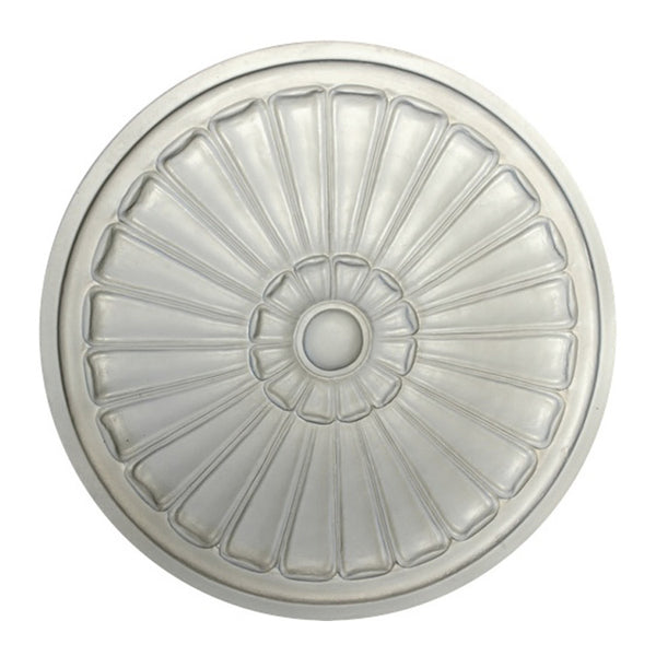14" (Diam.) x 5/8" (Relief) - Open Petal Floral Medallion - [Plaster Material] - Brockwell Incorporated 