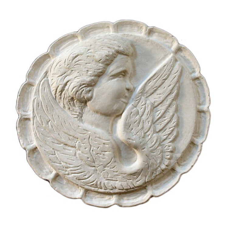 7" (Diam.) x 1" (Relief) - Renaissance Style Cameo Rosette - [Plaster Material] - Brockwell Incorporated 