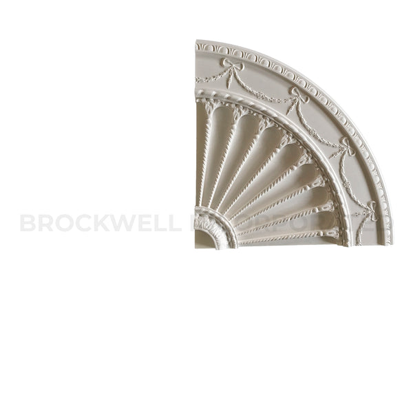 1/4 Piece of Brockwell Incorporated's Plaster Colonial Style Ceiling Medallion Design