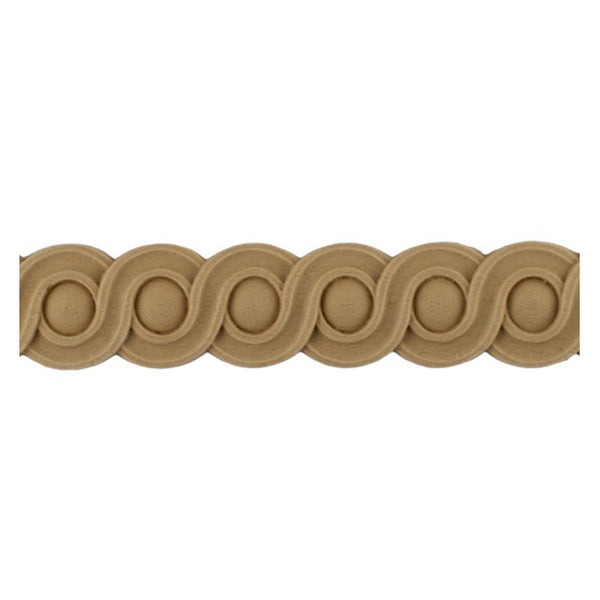 Stain-Grade 1-1/4"(H) x 1/4"(Relief) - French Style Coin Linear Molding Design - [Compo Material]