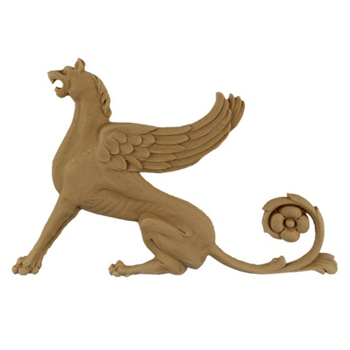 9"(W) x 6-1/4"(H) - Griffin Applique for Wood (Facing Left) - [Compo Material] - DIY Home Accents