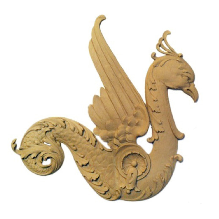 10-1/4"(W) x 11"(H) x 3/8"(Relief) - Griffin Applique (Facing Right) - [Compo Material] - DIY Home Accents